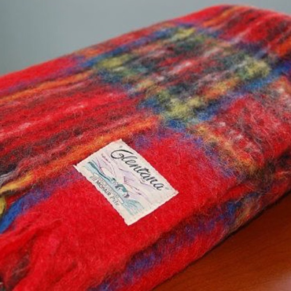 Vintage Glentana Wool Made in Scotland Fringe Scarf - Picture 1 of 2